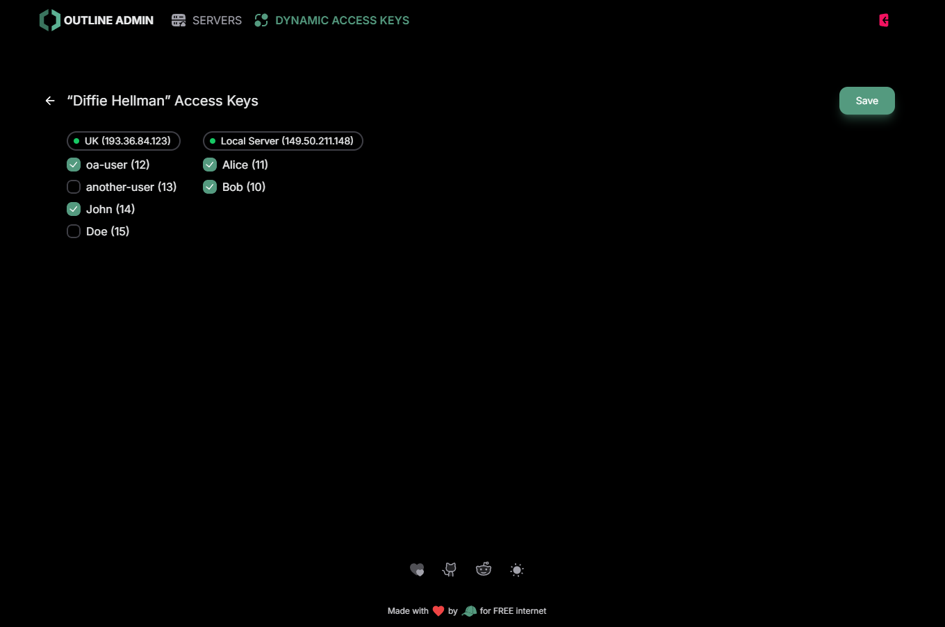 Outline VPN Admin Panel image no7
