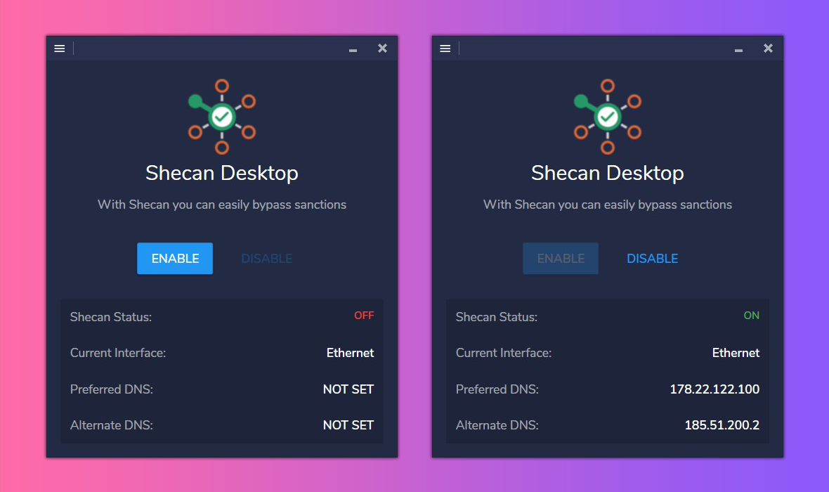 Shecan Desktop